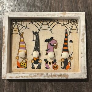 Halloween beaded witch gnome signage